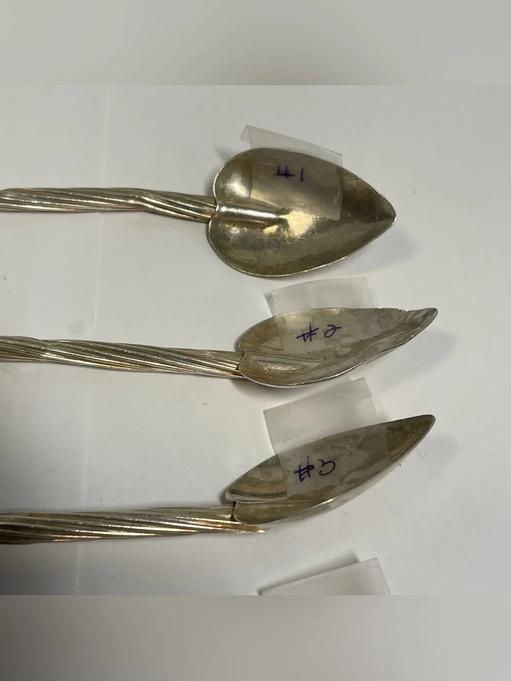 Vintage Antique Sterling Cocktail Sipper straws Spoons, circa 1900, 49g